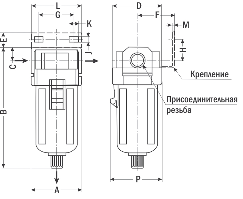 Фильтр влагоотделитель чертеж