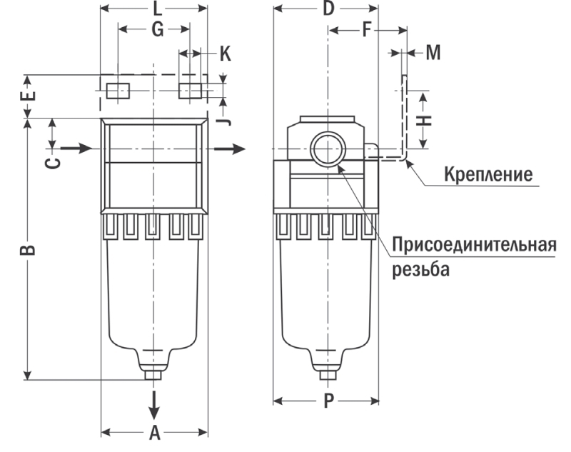 Фильтр влагоотделитель чертеж