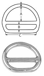 6*50 кольцо D-образное спаянное с перемычкой, нерж. стальА4