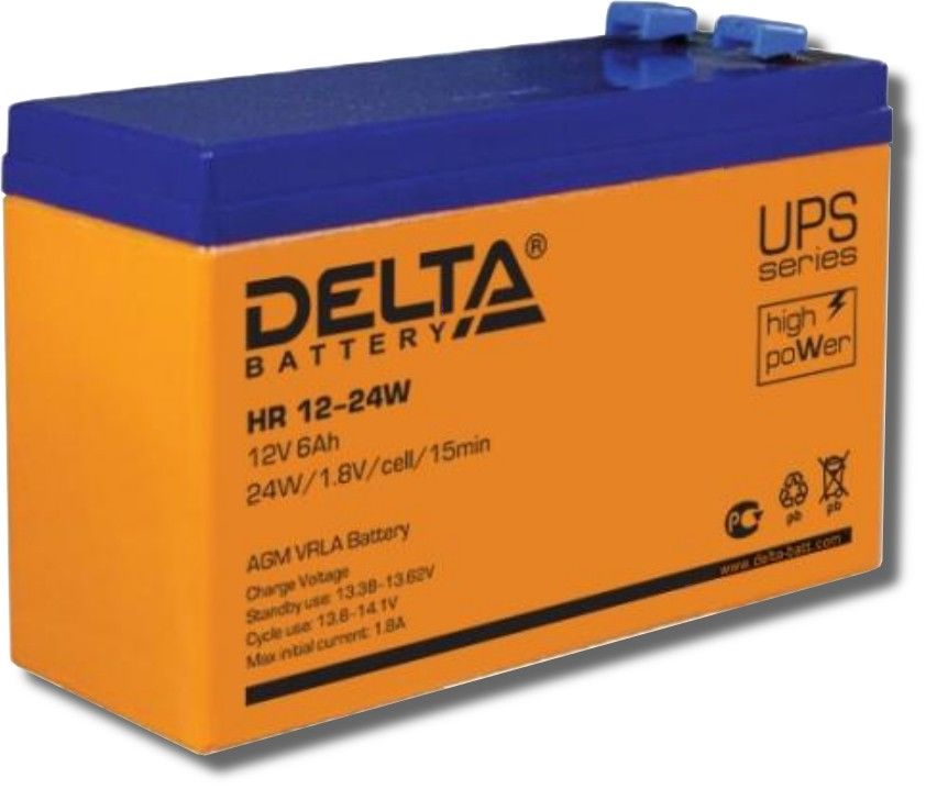 Аккумуляторная батарея Delta 6 Ач 12 Вольт HR 12-24W
