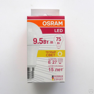 Лампа светодиодная LED 6,8(60)вт А55 Е27 230в теплый белый Osram #1