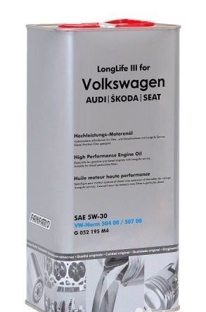 Volkswagen 5W30 LongLife моторное синтетическое оригинальное ОЕМ масло 5л 1
