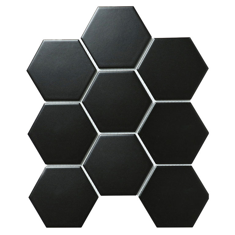 Керамическая мозаика Geometry Hexagon Big Black Matt 95x110 Starmosaic черная