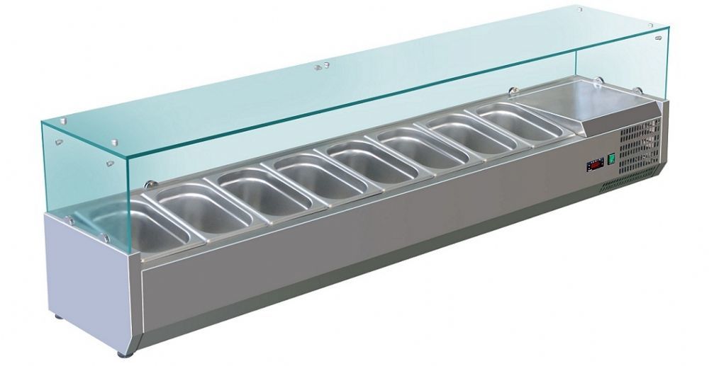 Витрина холодильная для ингредиентов 8*GN1/3 -150 мм Koreco VRX1800380(395II)