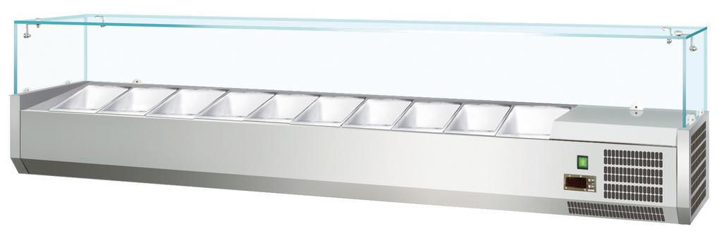 Витрина холодильная для ингредиентов 10*GN1/4 -150 мм Koreco VRX2000330(335I)