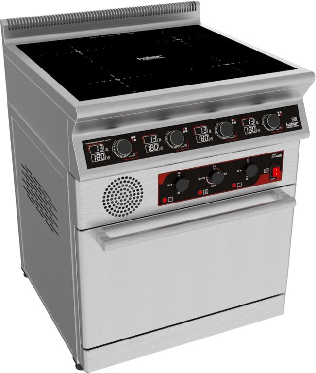 Плита индукционная с 4 зонами нагрева (4*3,5 кВт) и духовым шкафом Кобор I74SO
