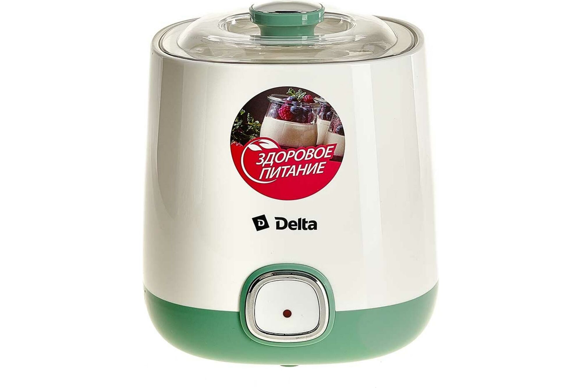 Электрическая йогуртница Delta DL-8400 объем контейнера 1 л, белый с серо-зеленым Р1-00004492