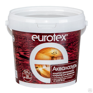 EUROTEX® АКВАЛАЗУРЬ® Защитно-декоративное покрытие для древесины 0,9 л. #1