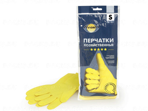 Резиновые перчатки с х/б напыл латекс хозяйств Aviora разм S 12/120