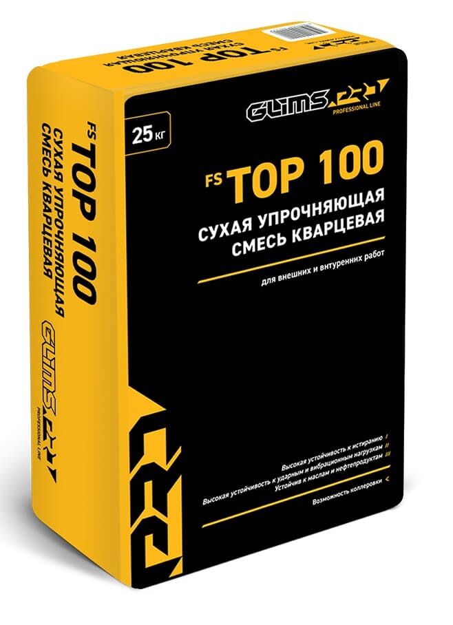 Упрочняющая смесь GLIMS PRO FS TOP 100 сухая кварцевая 25 кг