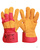 Перчатки утеплённые спилковые ДИГГЕР комбинированные мех 750 г/м2, жёлто-красные, дл.27 см, р10.5 (пер602) #1