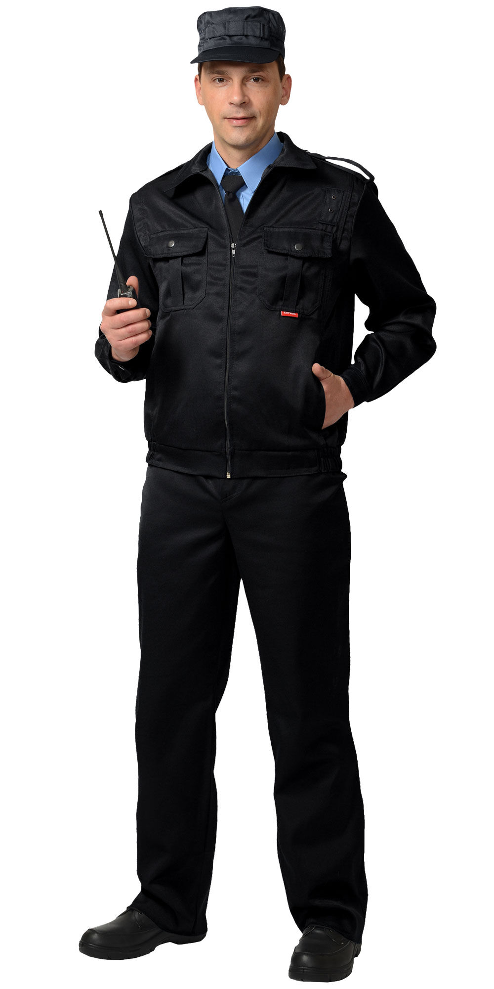 Костюм АЛЬФА куртка, брюки (ткань смесовая) черный