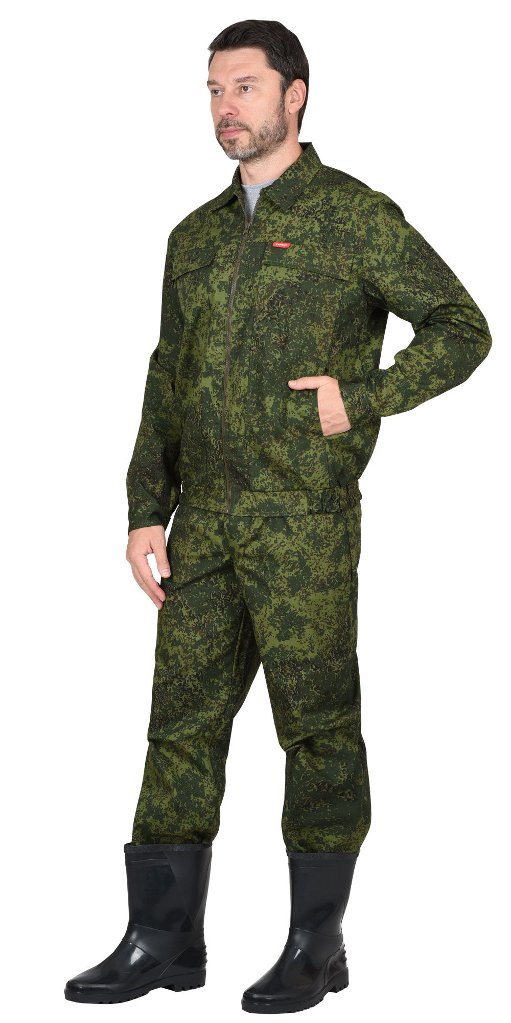 Костюм РЫСЬ куртка, брюки (ткань Рип-стоп 210) КМФ Цифра зеленая