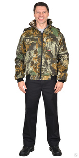 Куртка ПИКНИК демисезон.укороченная (ткань смесовая) КМФ Темный лес #1