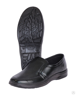 Туфли мужские на резинке черные искусственная кожа #1