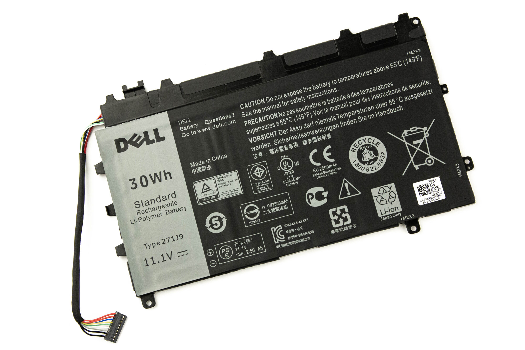 Аккумулятор для Dell 7350 ORG (11.1V 2500mAh) p/n: 271J9 GWV47 0GWV47 YX81V