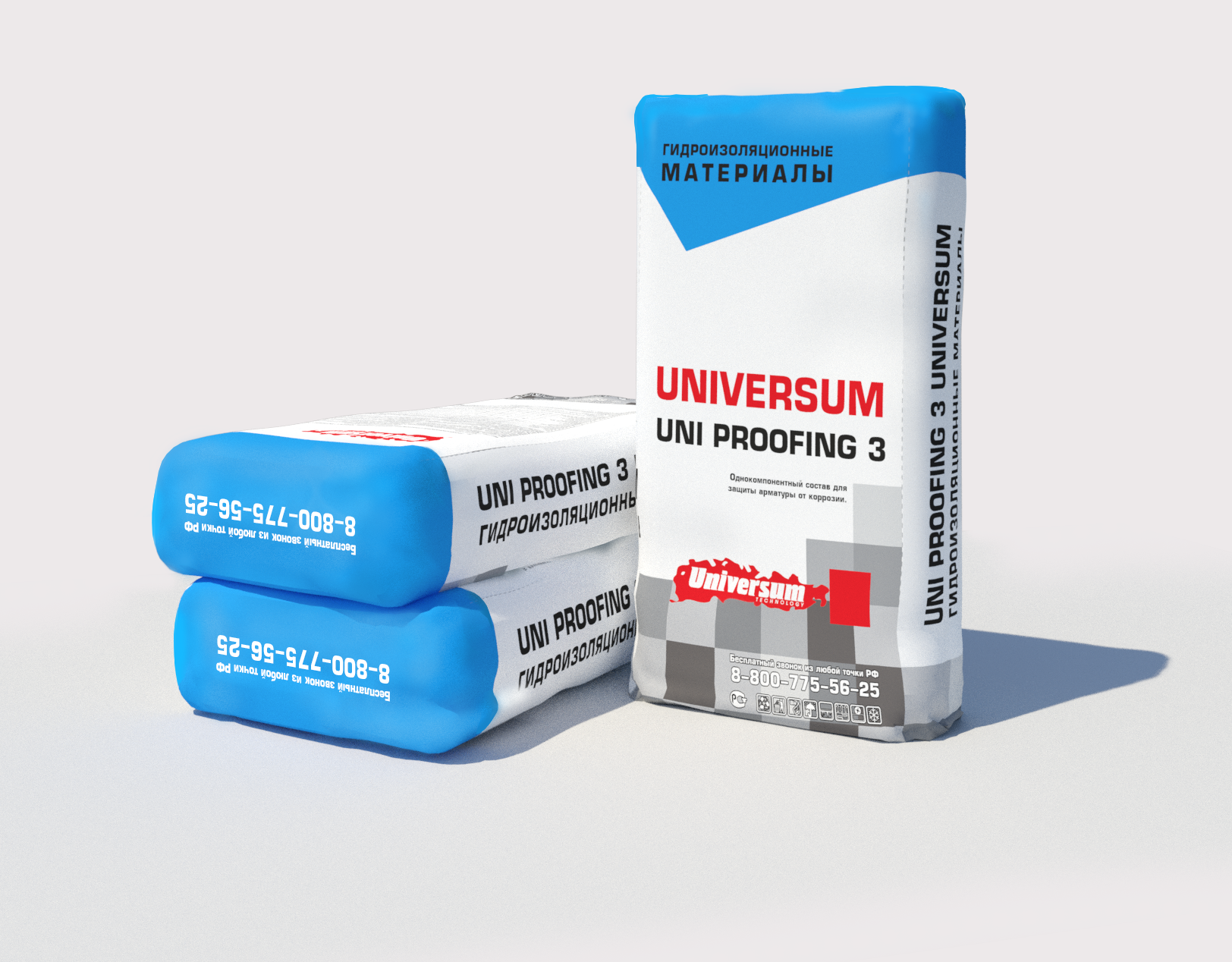 Обмазочная гидроизоляция для защиты арматуры UNI PROOFING-3 Universum