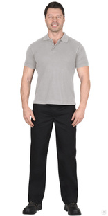 Рубашка-поло светло-серая короткие рукава с манжетом, пл.180 г/м2 #1