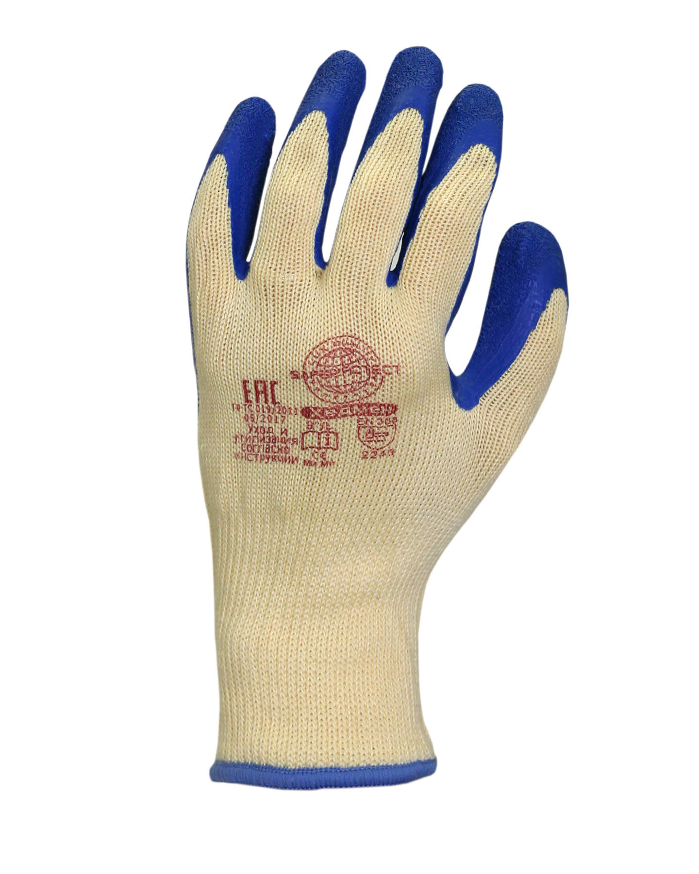 Перчатки Safeprotect ХЕДМЕН (хлопок с п/э+рельефный латекс) 2