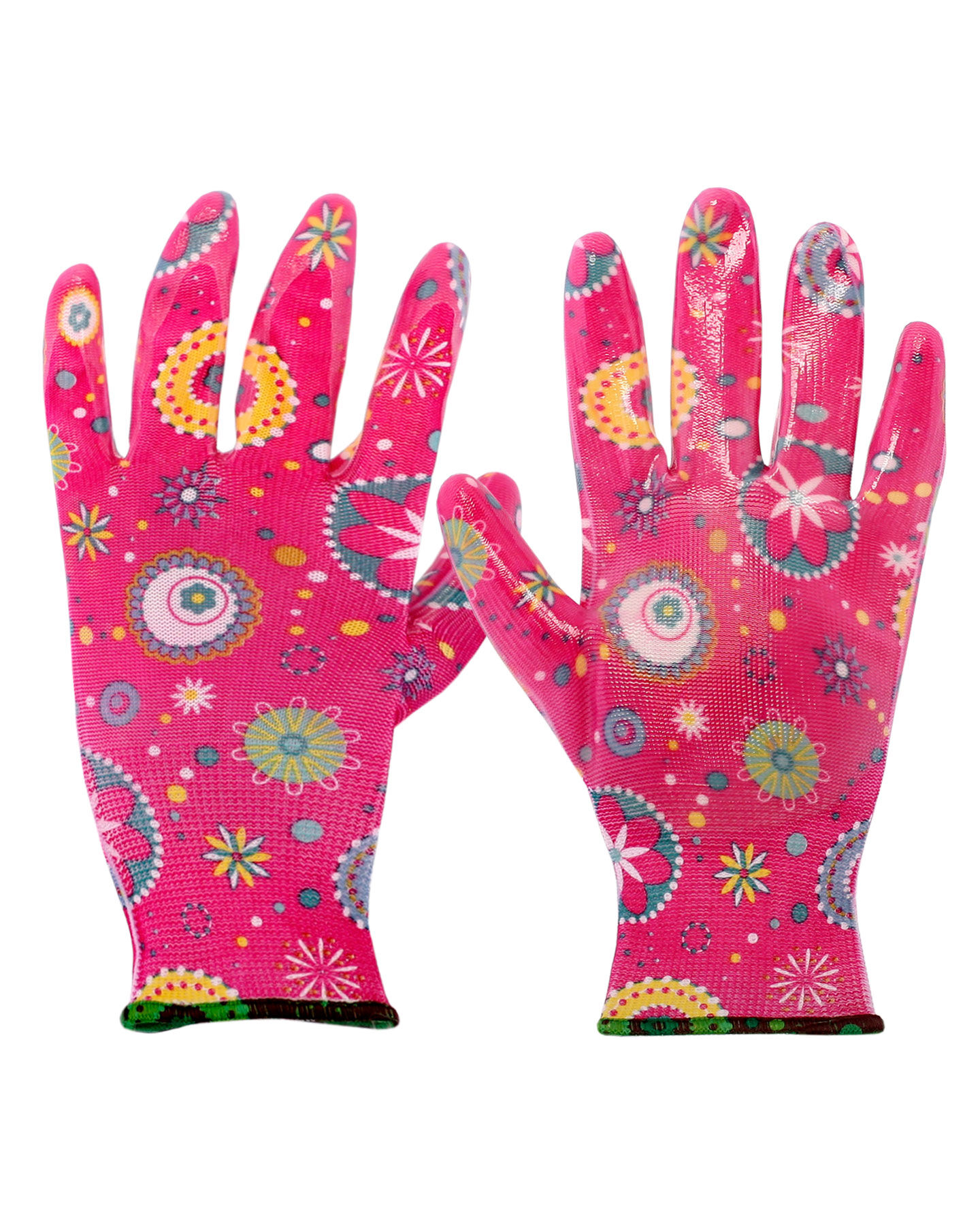 Перчатки Safeprotect САДОВЫЕ (нейлон+прозрачный нитрил, розовый)