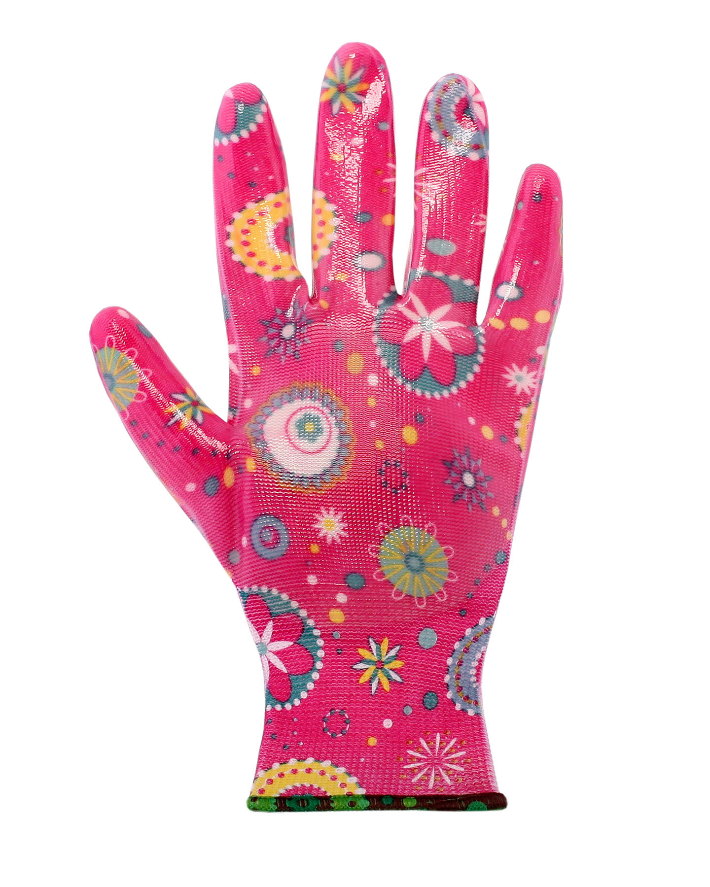 Перчатки Safeprotect САДОВЫЕ (нейлон+прозрачный нитрил, розовый) 2