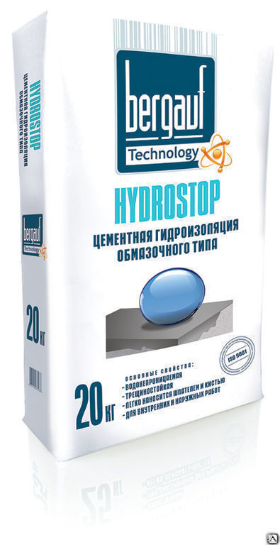 Гидроизоляция обмазочного типа "BERGAUF Hydrostop", 5кг./6 1