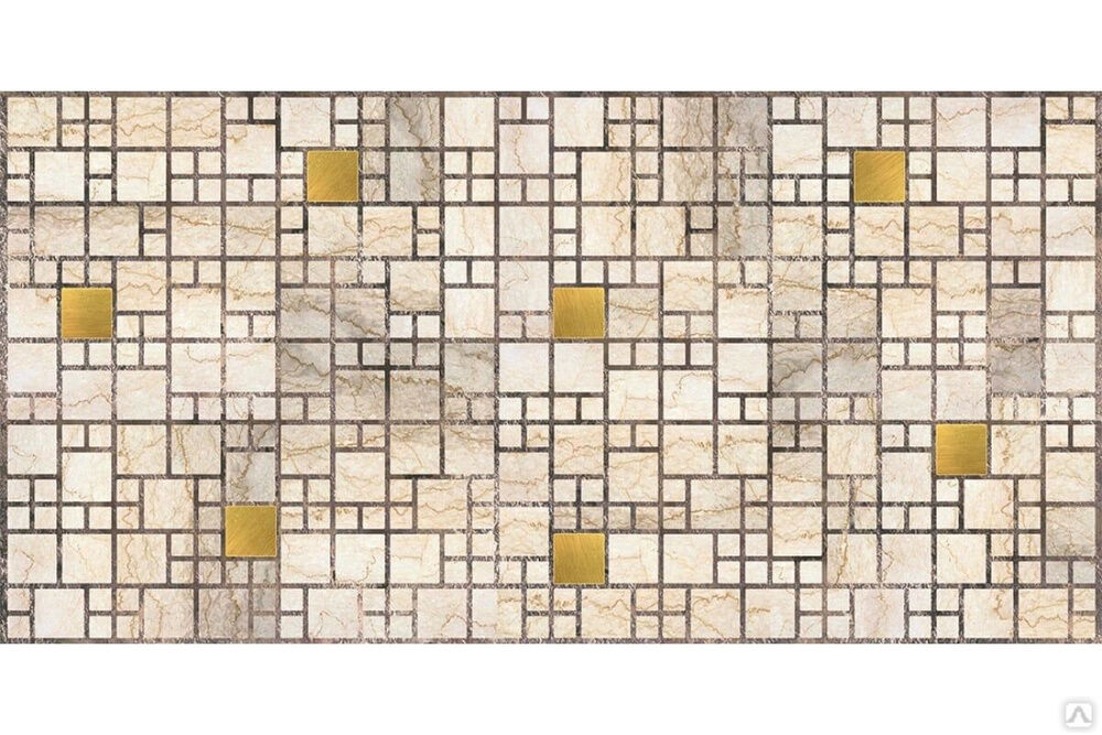 Панель ПВХ мозаика мрамор с золотом 480*955мм