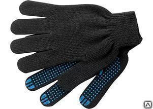 Перчатки вязанные, ПВХ , черные 1