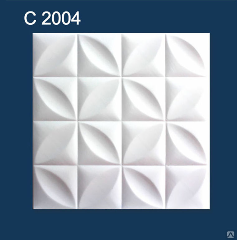 Плитка потолочная экструд. С2004 Белая 0,5*0,5 м (2м2), упак. (1 упак.=8 шт.)