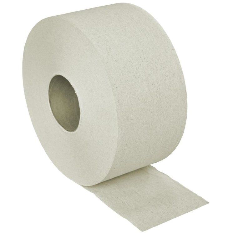 Бумага туалетная промышленный рулон двухслойные 1 рулона, 12 в тр.уп., белый цвет (150 м)