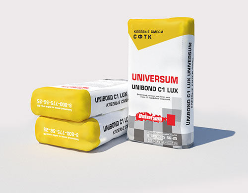 Клей плиточный декоративный Unibond C1 Lux гидрофобный (белый)