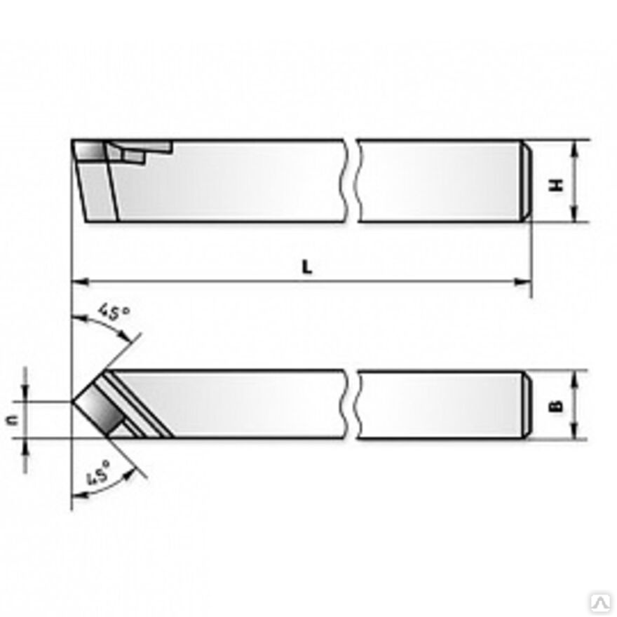 Резец токарный проходной упорный прямой