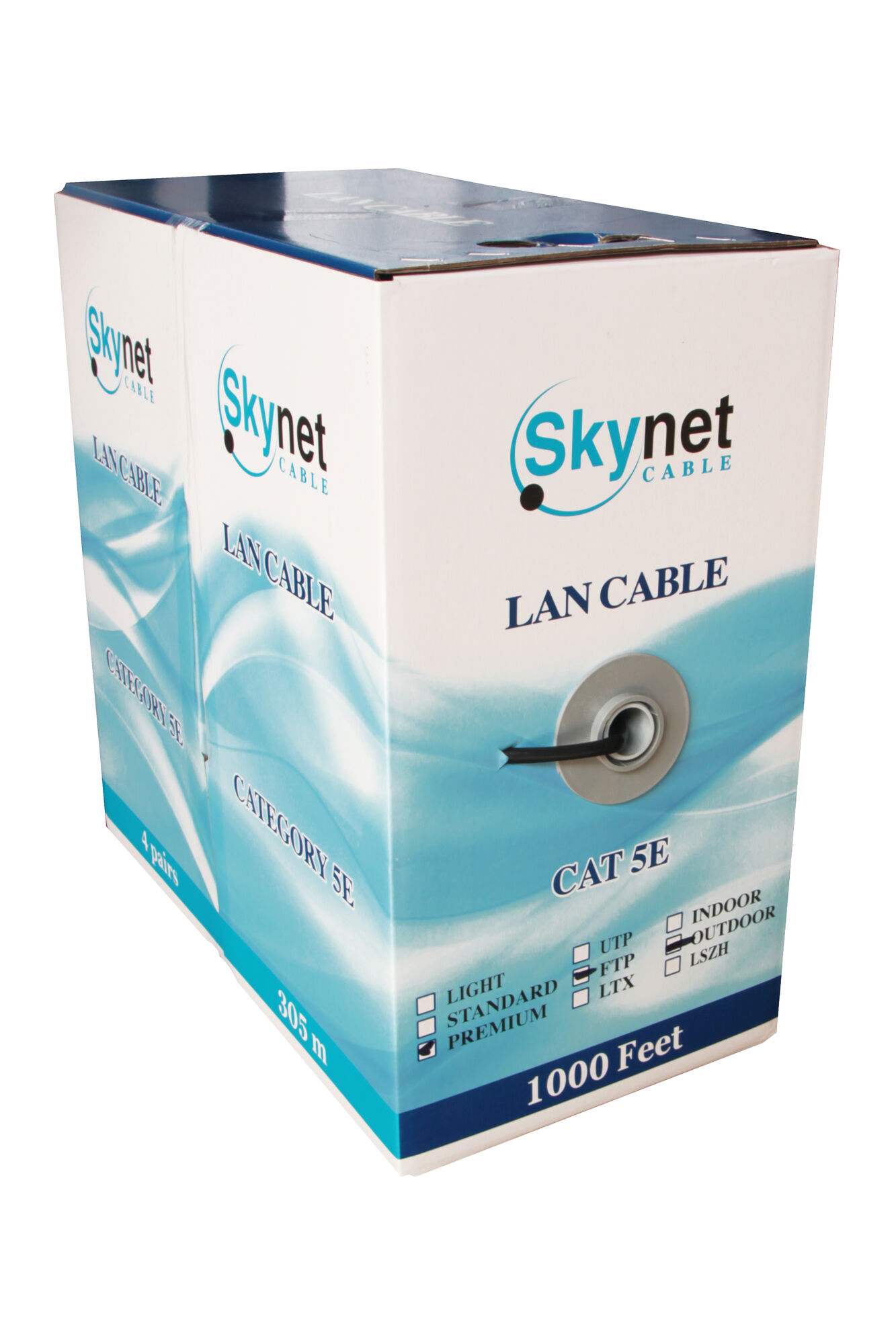 Кабель витая пара кат. 5е SkyNet Premium FTP наружный 4x2x0.51 Cu, PE черный