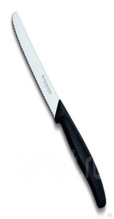 Нож Victorinox лезвие 11 см волнистое, черный 