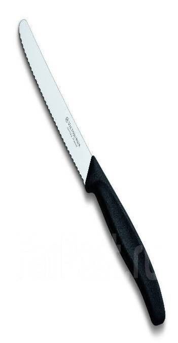 Нож Victorinox лезвие 11 см волнистое, черный