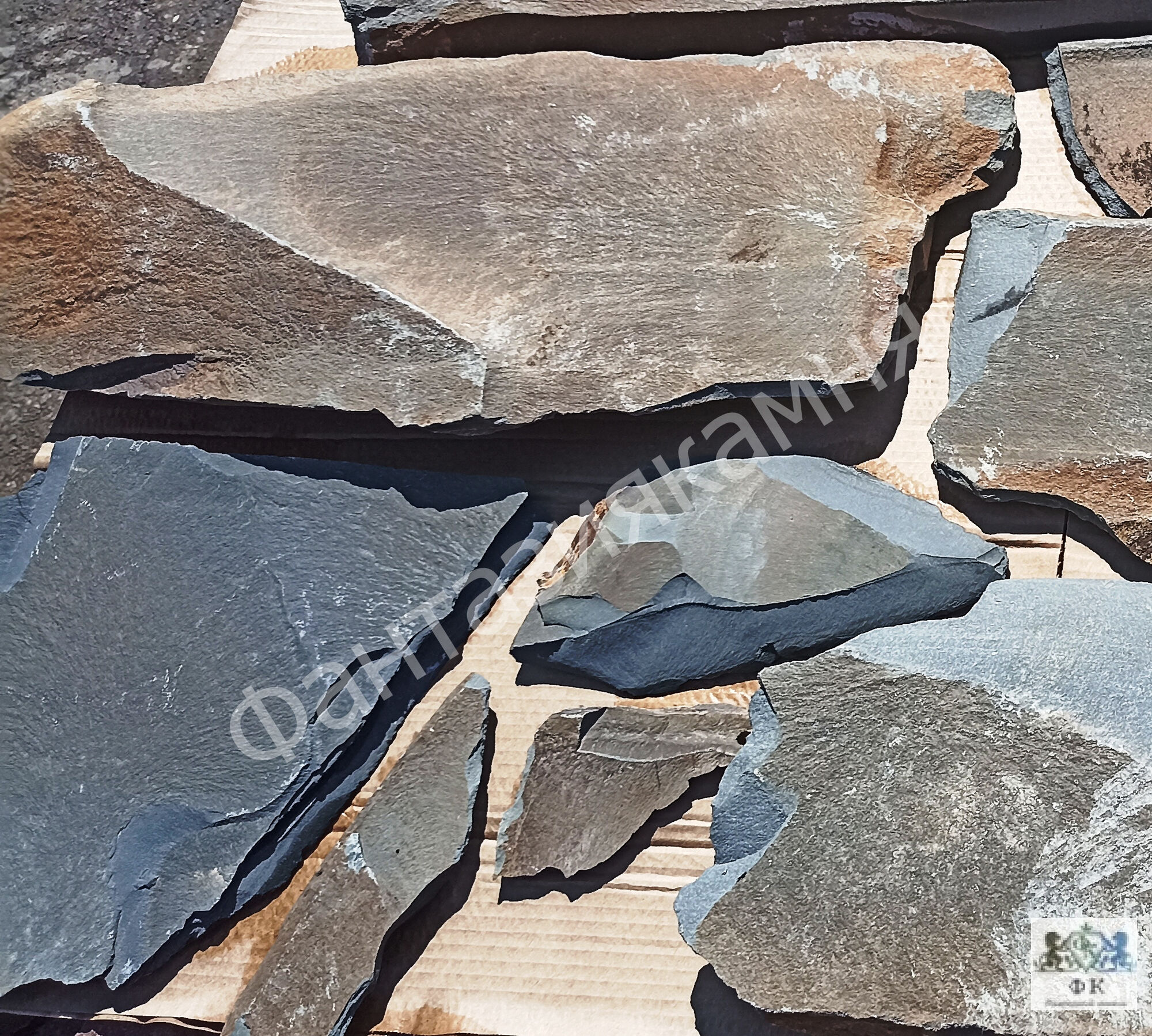 Камень природный Сланец Аркаим Размер L 15-50 см d, 1-3 см