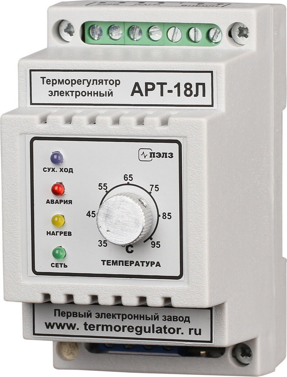 Терморегулятор АРТ-18Л 3 кВт защита от сухого хода (с датчиком KTY-81-110) DIN ПЭЛЗ