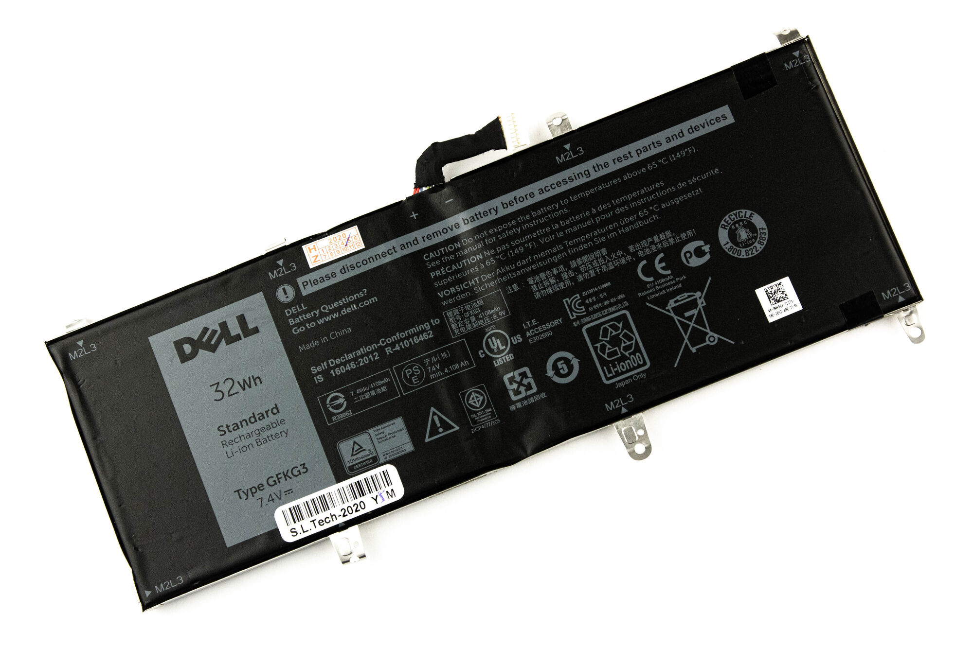 Аккумулятор для Dell Venue 10 ORG (7.4V 4108mAh) p/n: WH96V VN25R OVN25R GFKG3