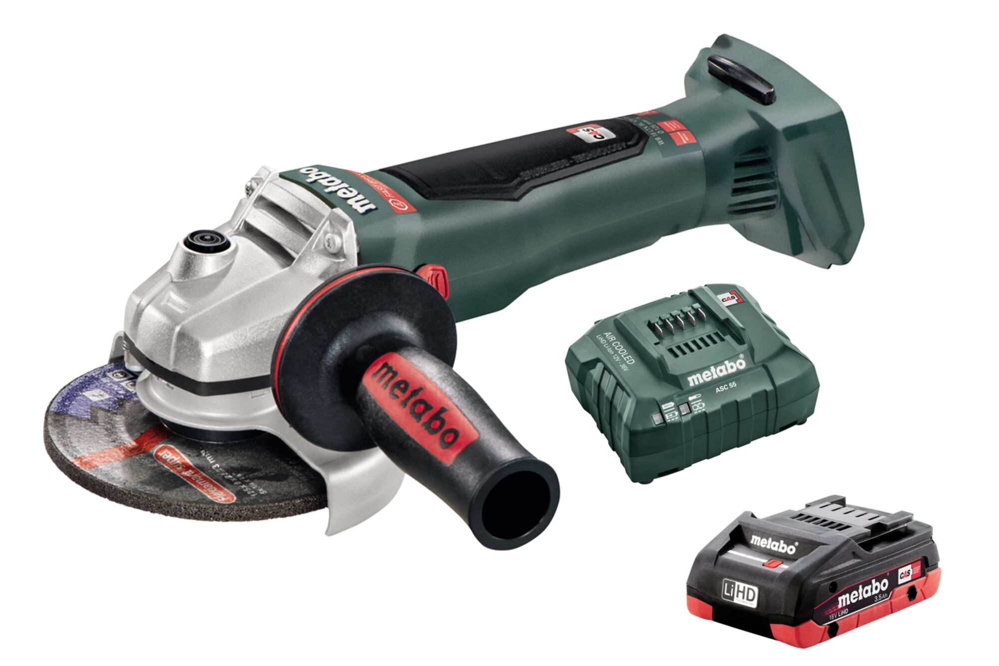 Аккумуляторная углошлифовальная машина Metabo WB 18 LTX BL 125 Quick + 3.5  Ач LiHD + ЗУ ASC 55 T0336, цена в Екатеринбурге от компании ГЛОБАЛСТРОЙРТИ