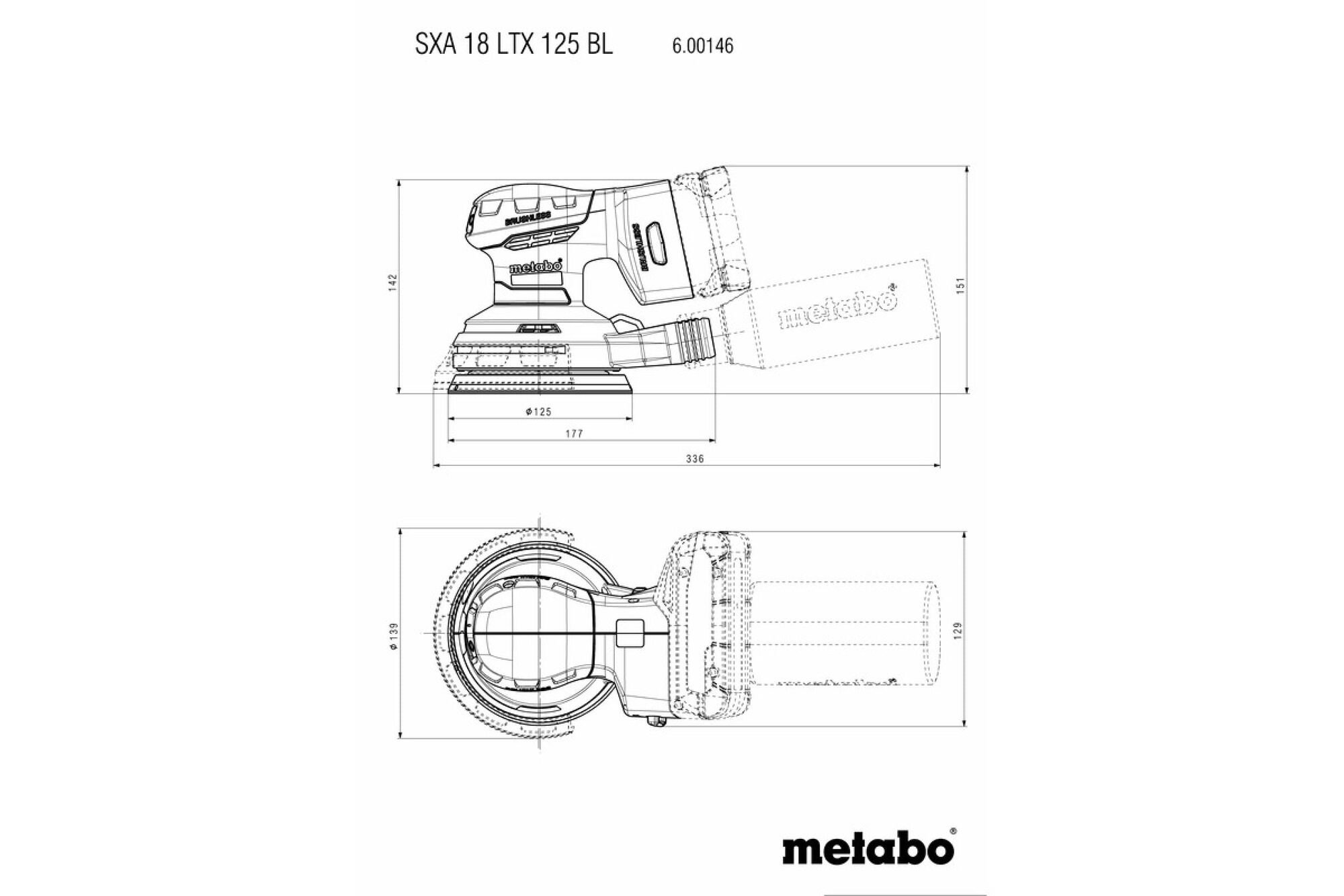 Аккумуляторная эксцентриковая шлифмашина Metabo SXA 18 LTX 125 BL  600146840, цена в Екатеринбурге от компании ГЛОБАЛСТРОЙРТИ