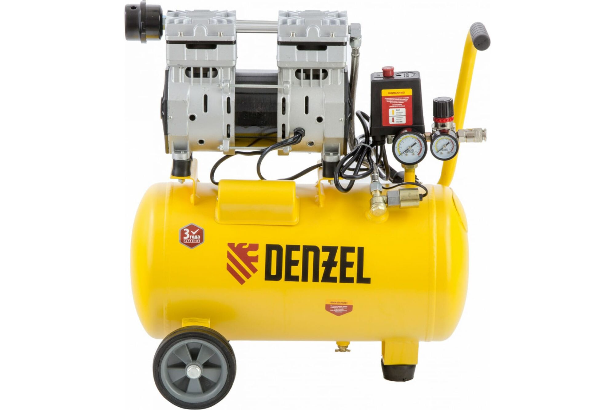 Безмасляный компрессор DENZEL DLS950/24 950 Вт, 165 л/мин, ресивер 24 л 58026 Denzel