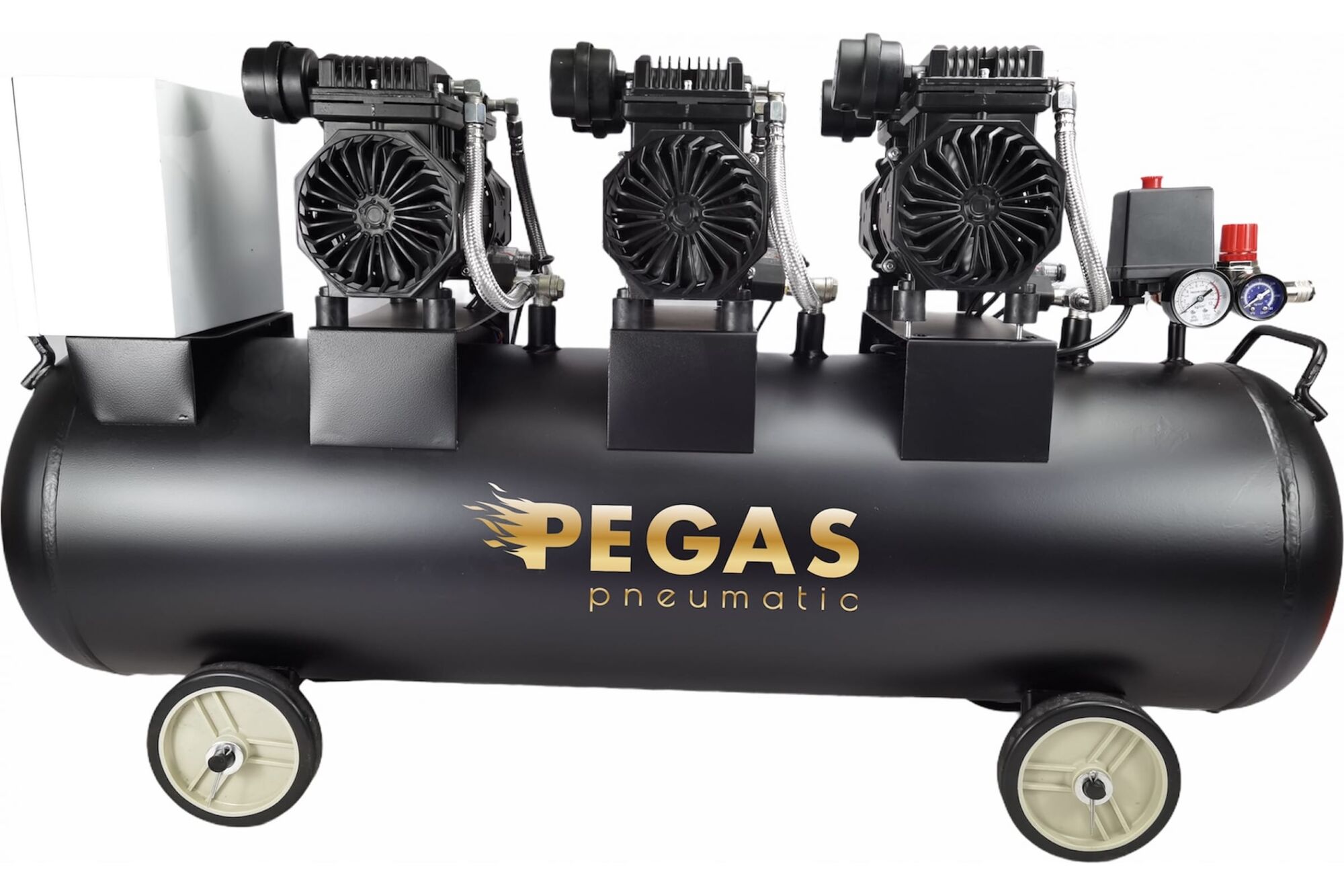 Бесшумный компрессор Pegas pneumatic PG-4200 120 л, 460 л/мин, 4.2 квт безмасляный 6623
