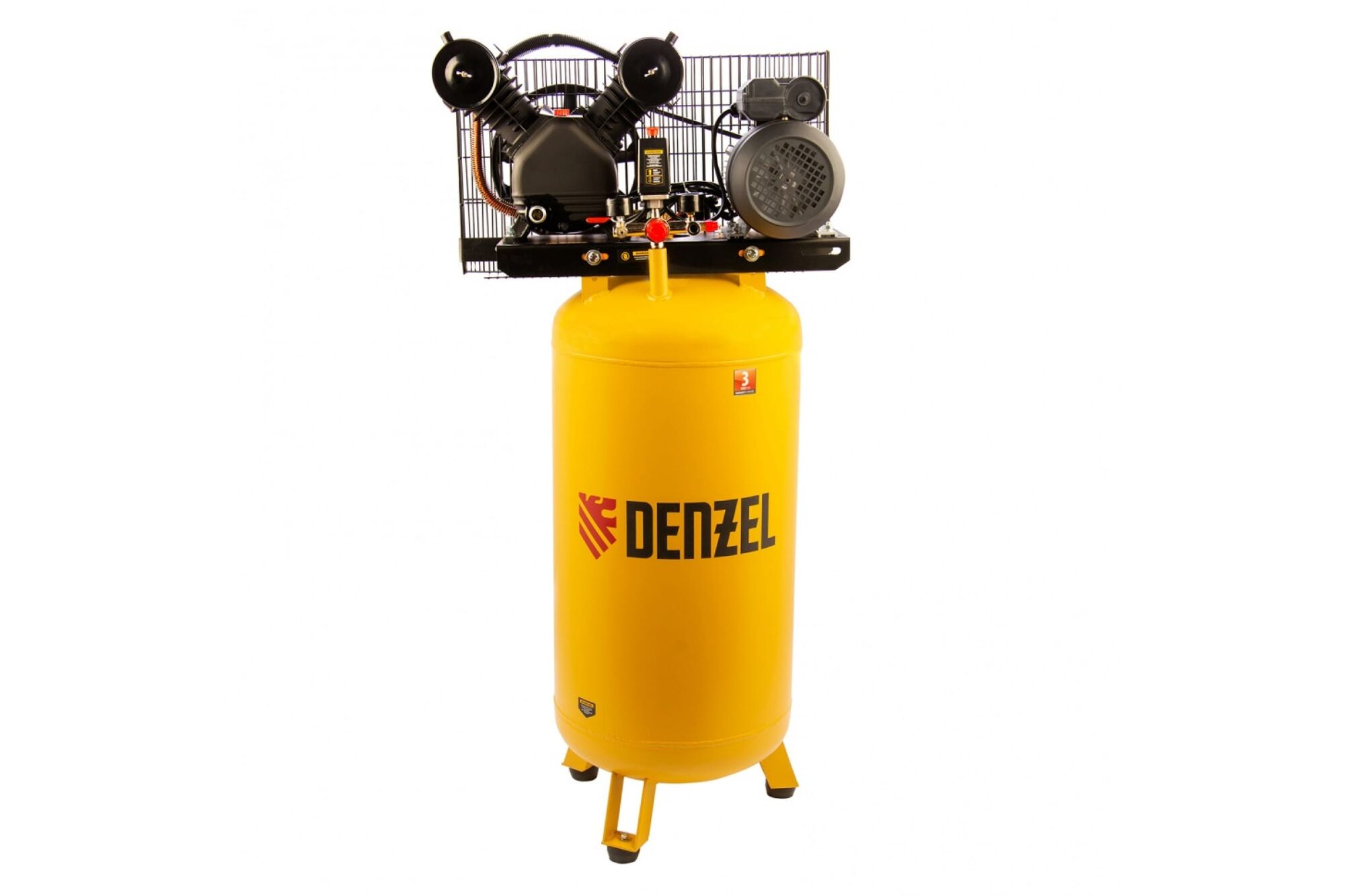Воздушный компрессор с ременным приводом DENZEL BCV2200/100V, 2,3 кВт, 100 литров, 440 л/мин 58112 Denzel