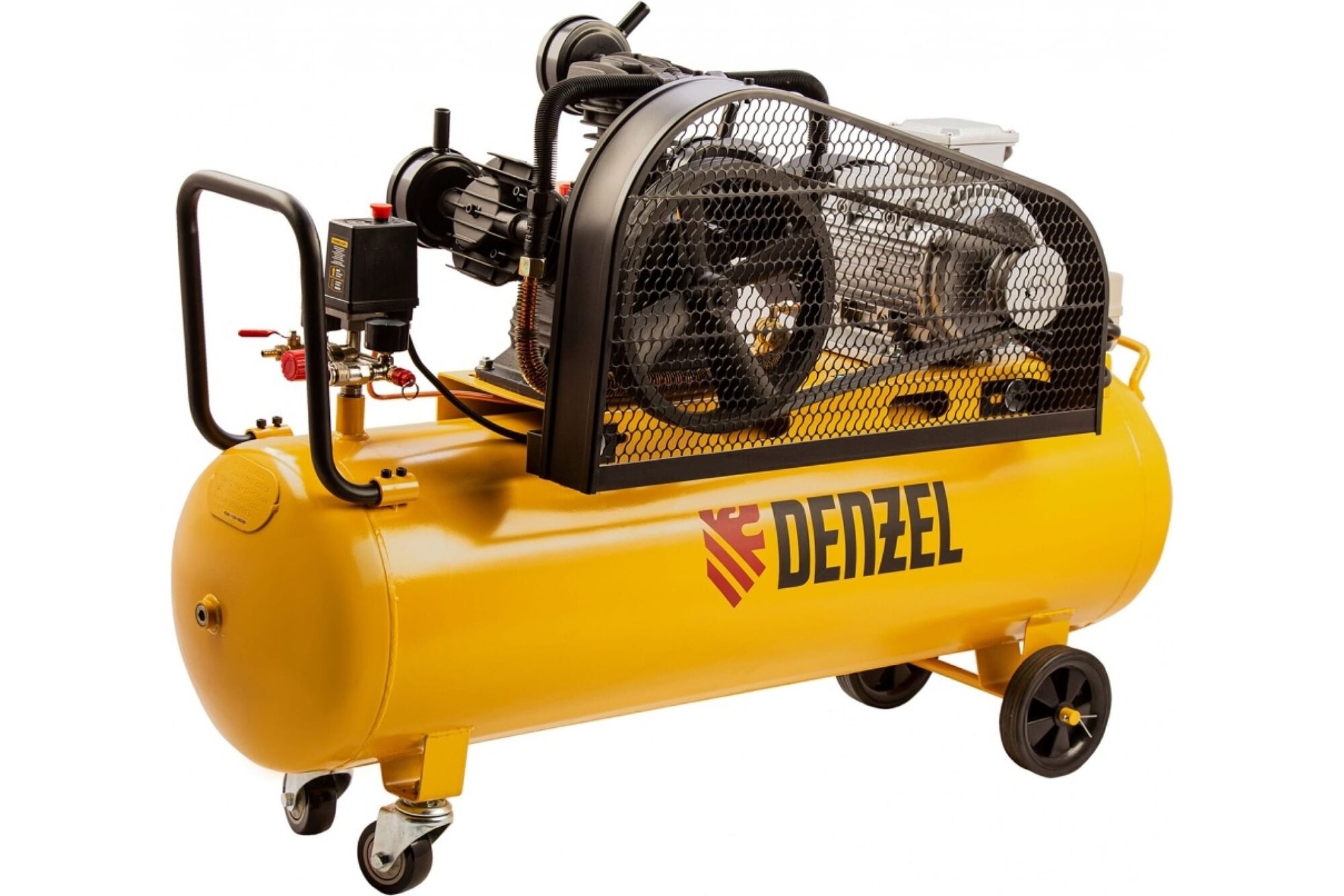 Воздушный компрессор с ременным приводом DENZEL BCW3000-T/100, 3,0 кВт, 100 литров, 520 л/мин 58118 Denzel