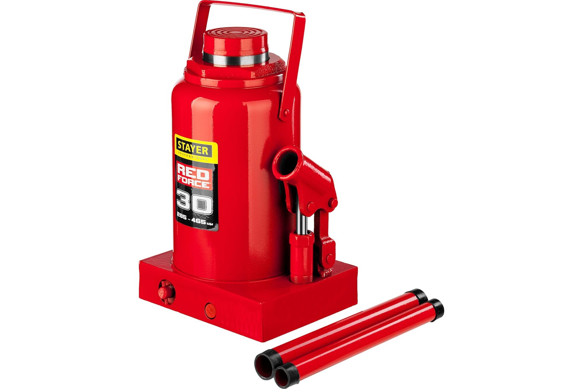Гидравлический бутылочный домкрат STAYER RED FORCE, 30 т, 285-465 мм, 43160-30 43160-30_z01