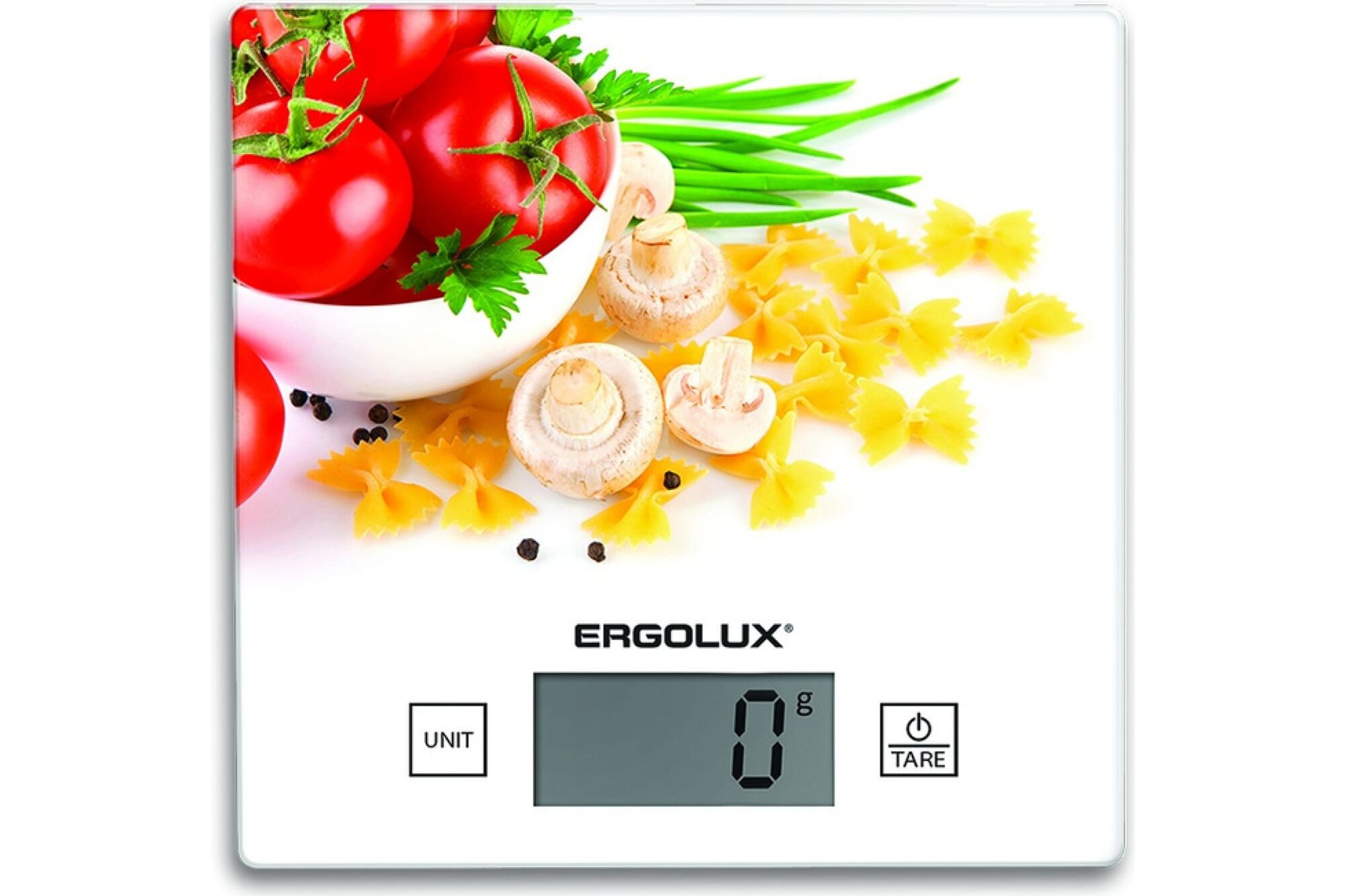 Кухонные весы ERGOLUX ELX-SK01-С36 паста, томаты и грибы, до 5 кг, 150х150 мм 14360
