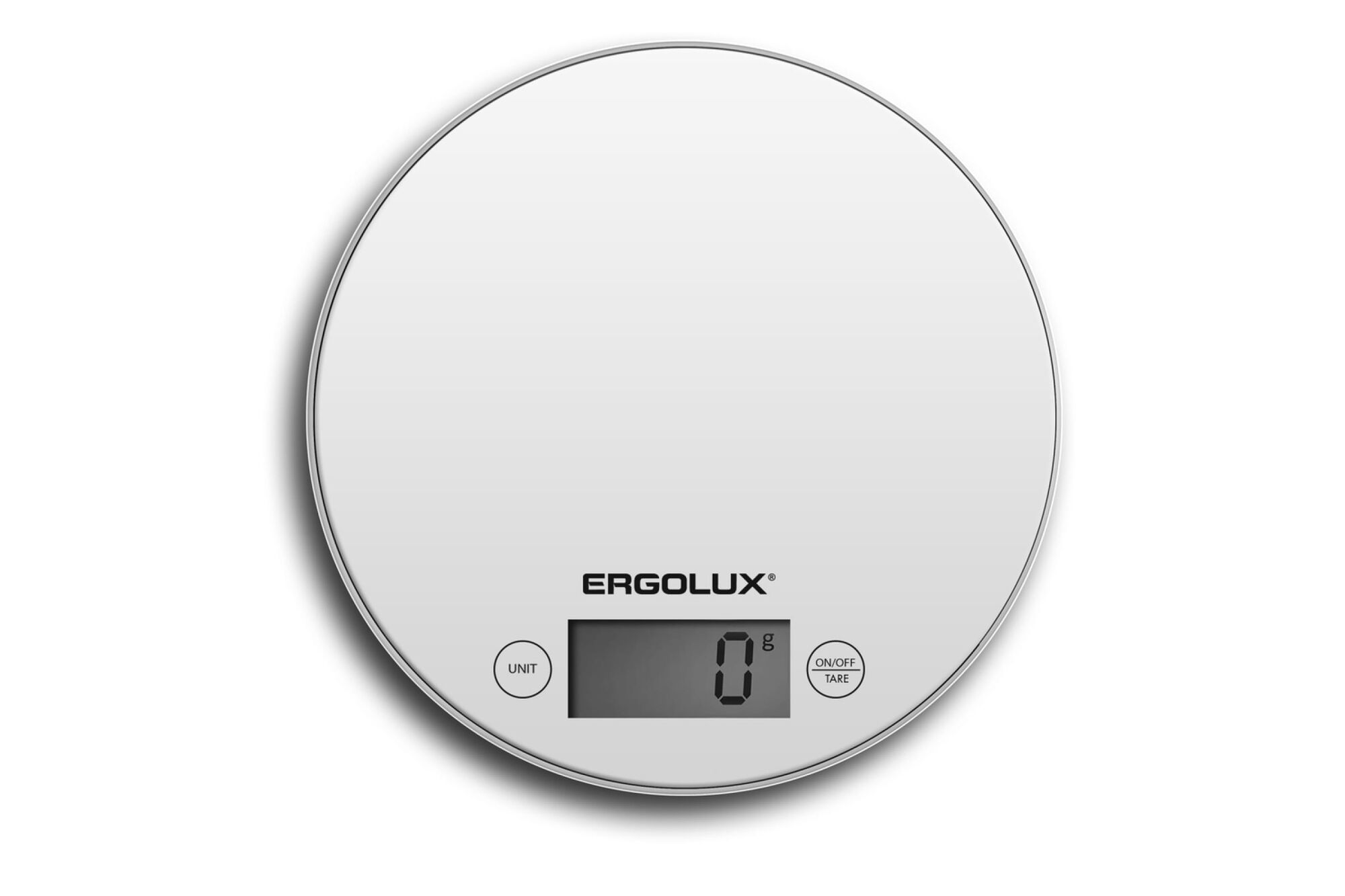 Кухонные весы ERGOLUX ELX-SK03-C01 белые до 5 кг,185 мм круглые 13604