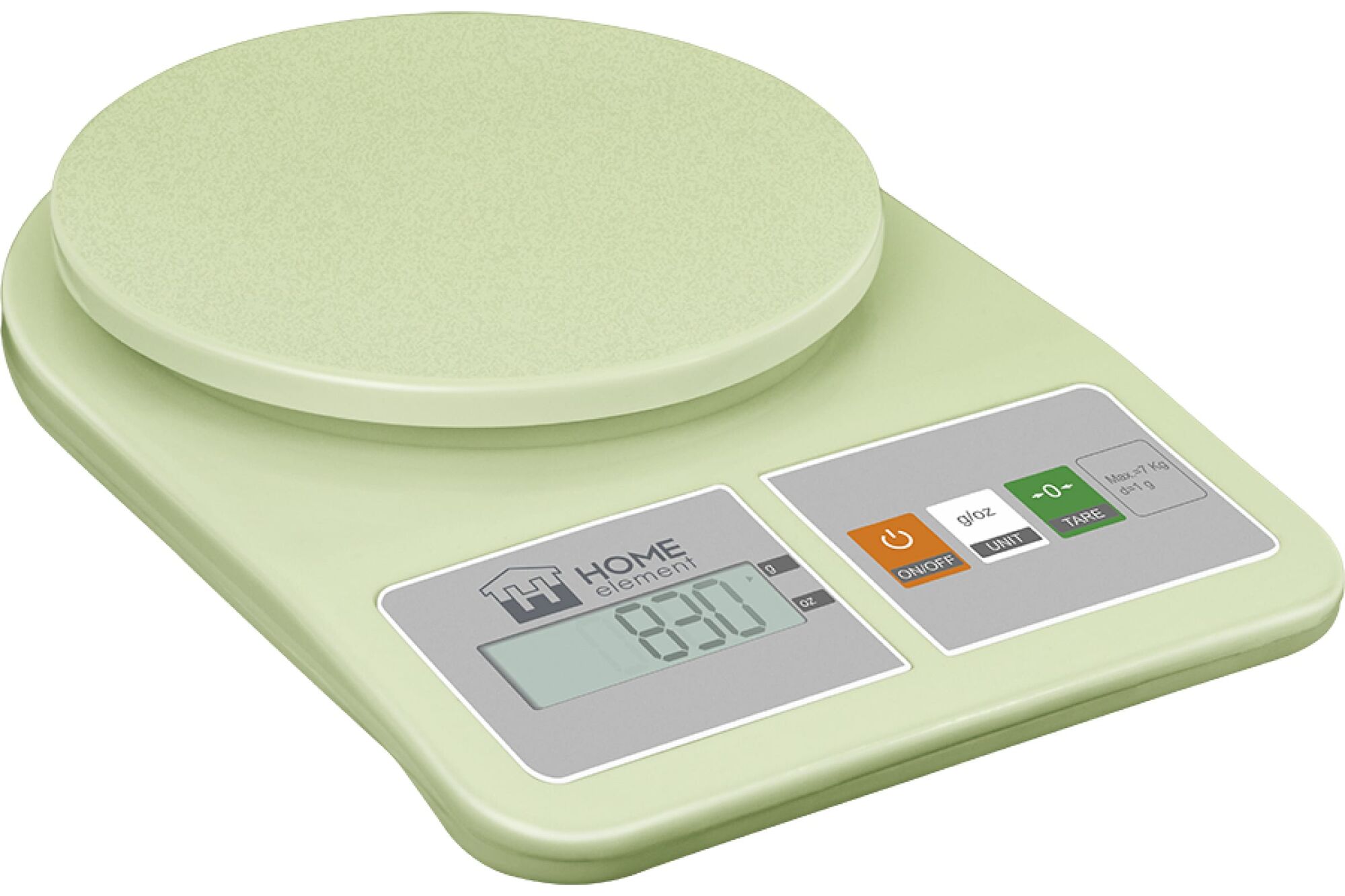 Кухонные весы HOME ELEMENT сенсор зеленый нефрит HE-SС930з