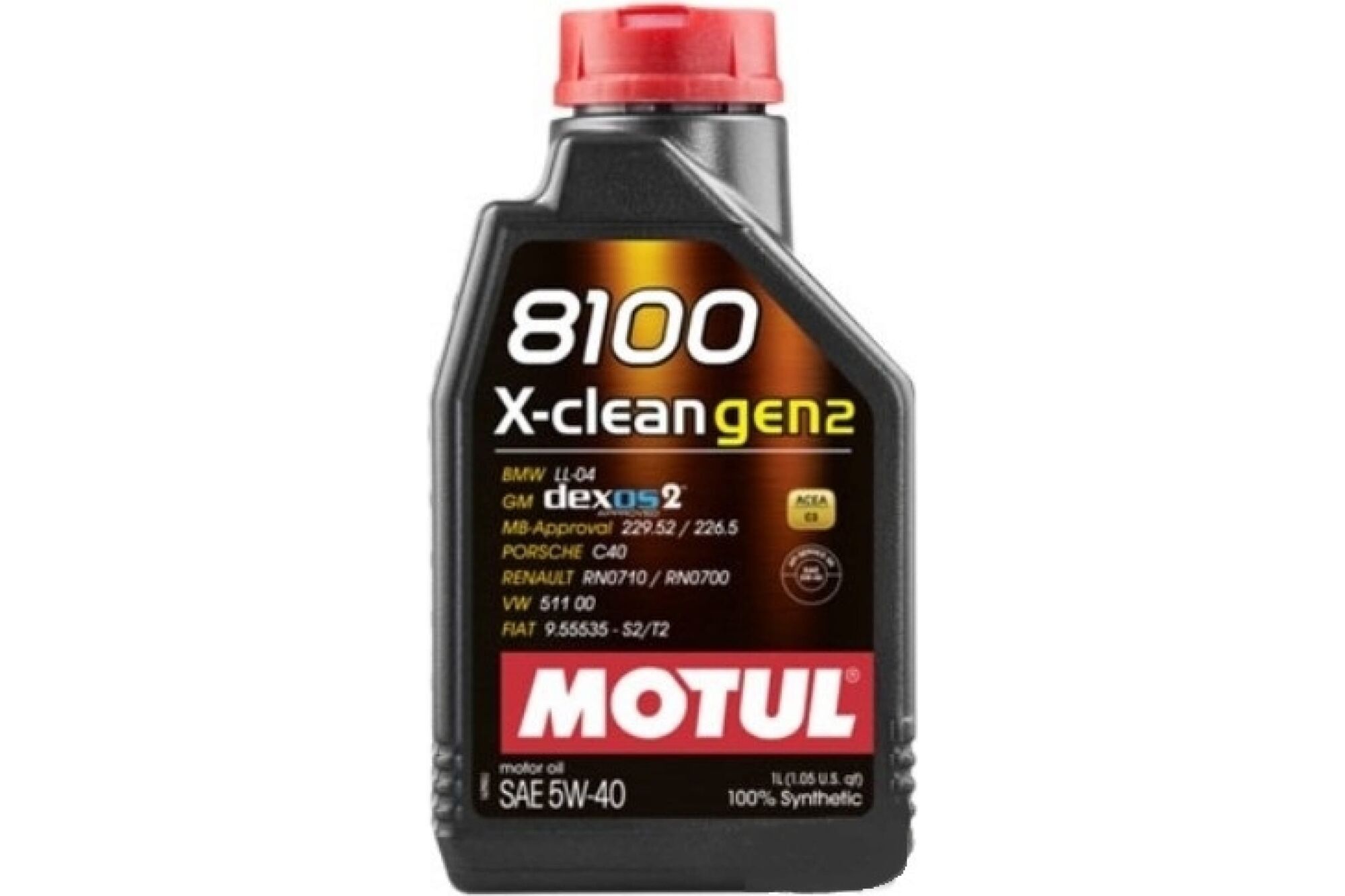 Масло моторное синтетическое (8100 X-clean, GEN2, 5W40, 1 л) MOTUL 109761