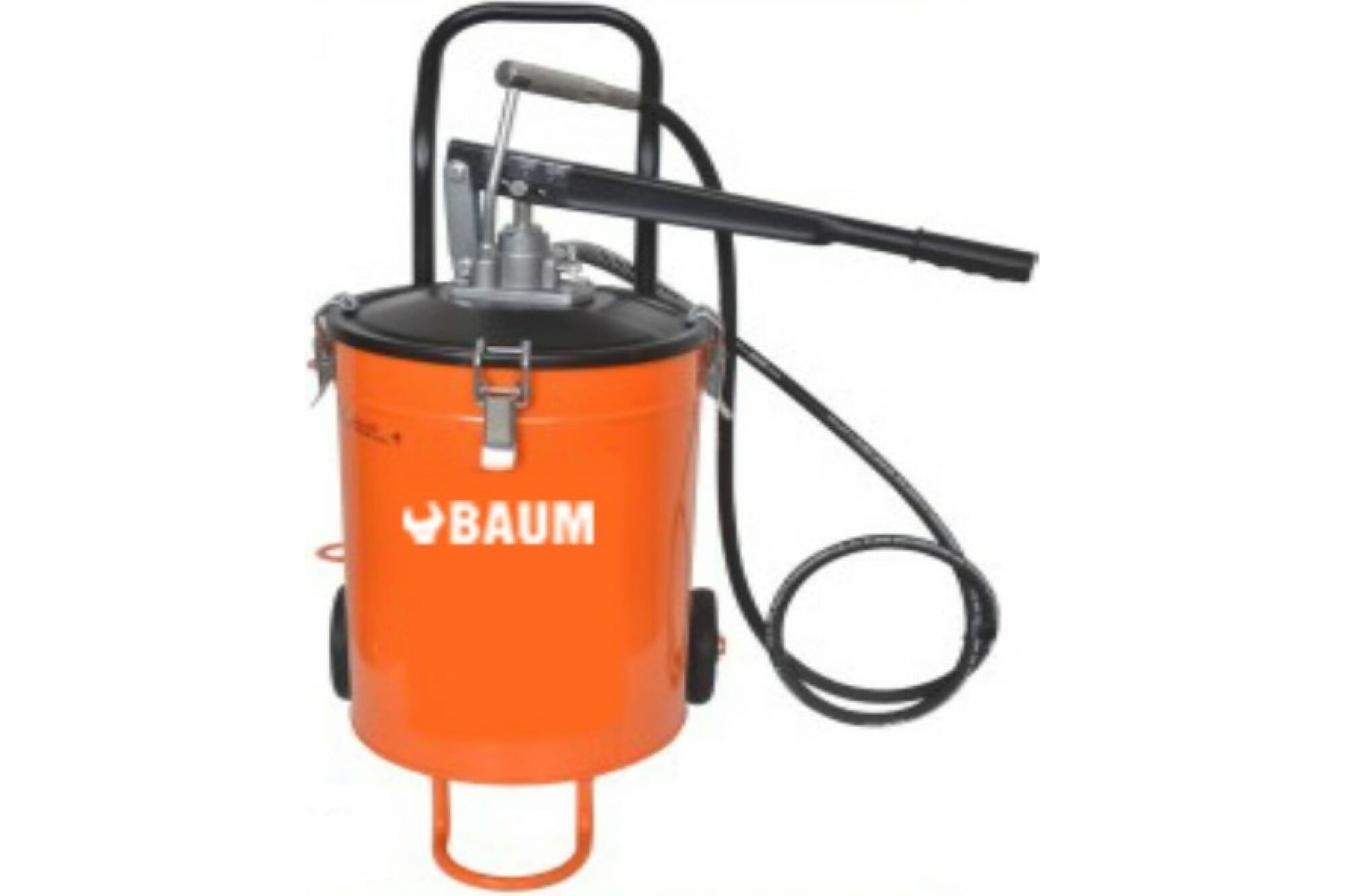 Маслораздаточный ручной насос с емкостью на 20 кг смазки BAUM на колесной базе 60-420